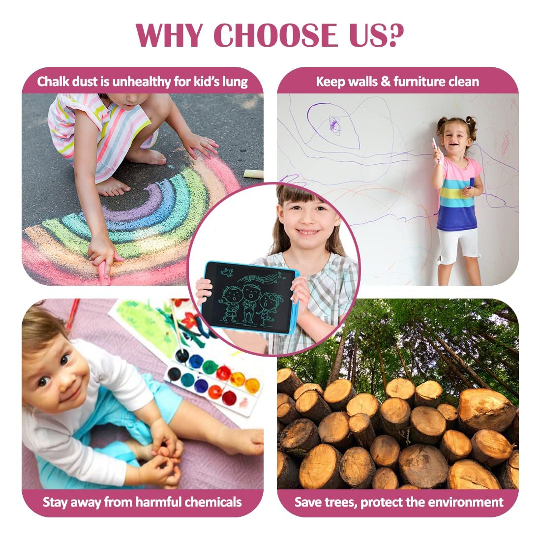 Hardbound MULTI COLOUR LCD Writing Pad LCD Tablet - 10