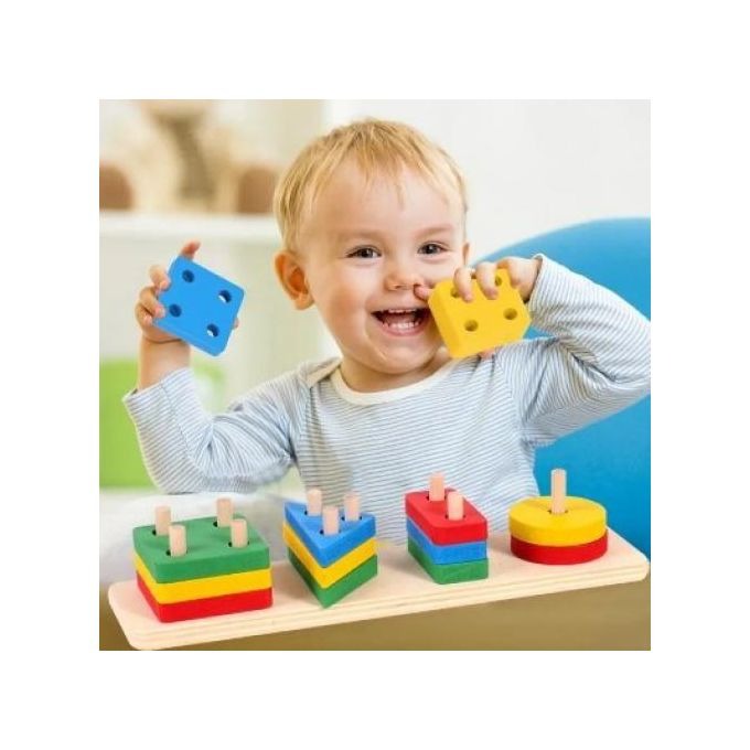 Lewo Wooden Puzzle Toddler Toys Shapes