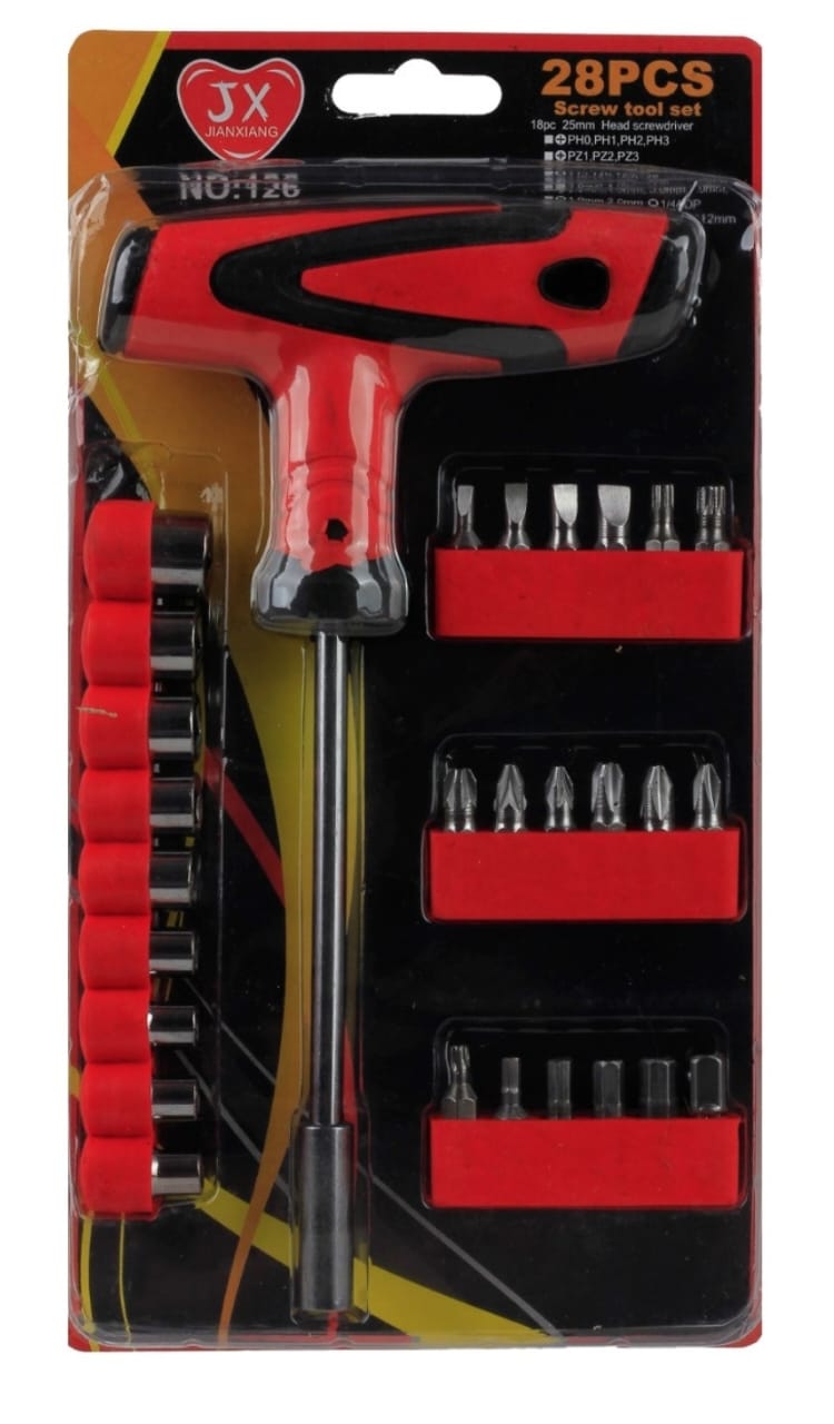 28‑Pcs Screw Tool Set | High‑Quality Screwdrivers & Bits | Durable Repair & Assembly Kit