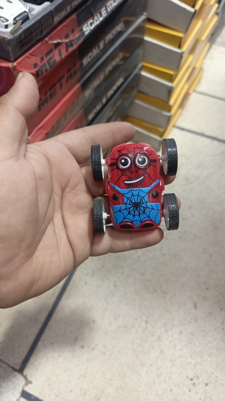 360° Stunt Car Toy - Double-Sided Flip Action, Friction Powered, Cartoon-Themed Racer - Durable & Safe Kids Toy Car - Indoor & Outdoor Fun (Random Colour)