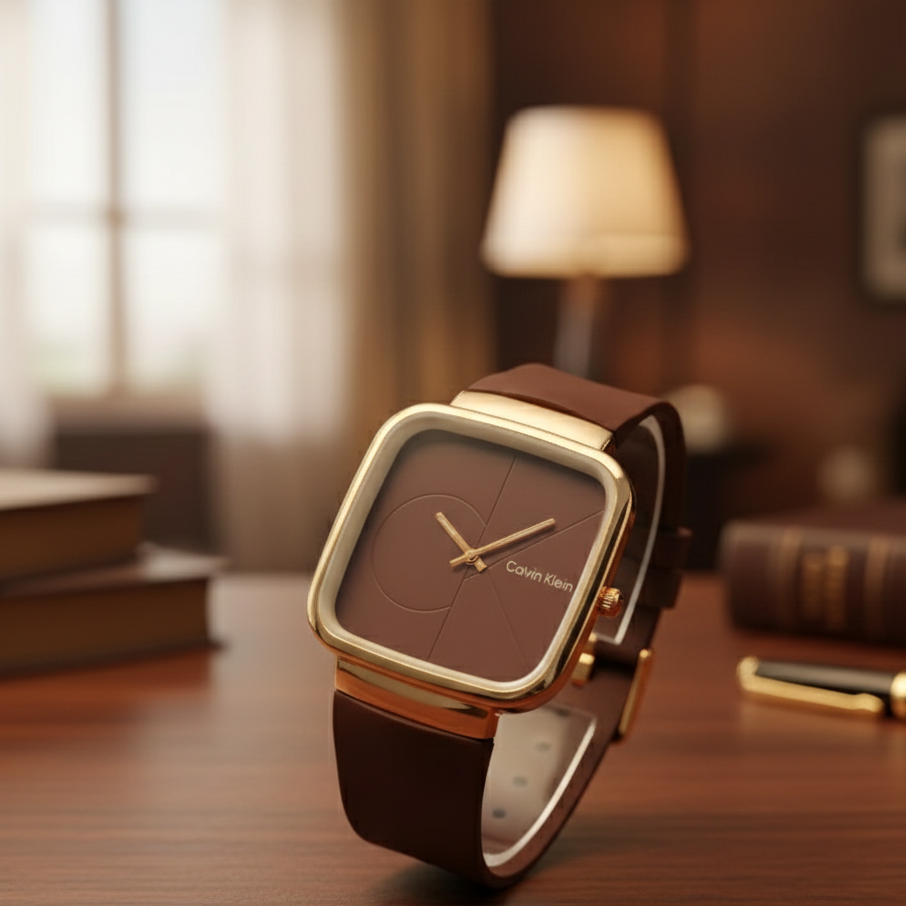 Calvin Klein Mens Watch With Square Dial Elegant Modern And Durable Timepiece For Daily Wear And Special Occasions - Black