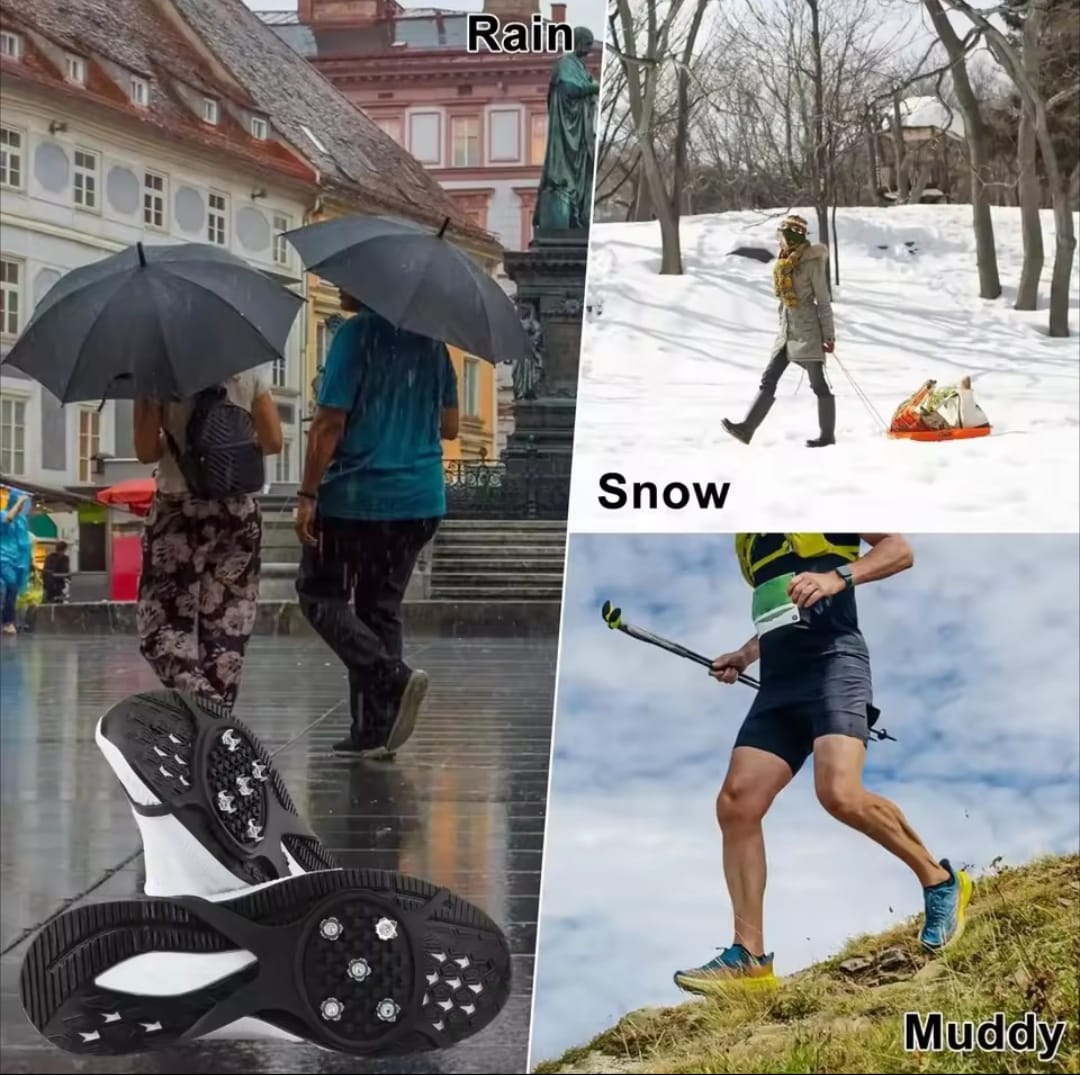 5 Studs Anti Skid Ice Snow Camping Walking Shoes Winter Safety Boots Universal Professional Climbing Crampons - 1 Pair