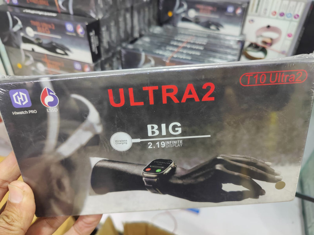 T10 Ultra 2 Smartwatch With White Dial And Black Straps