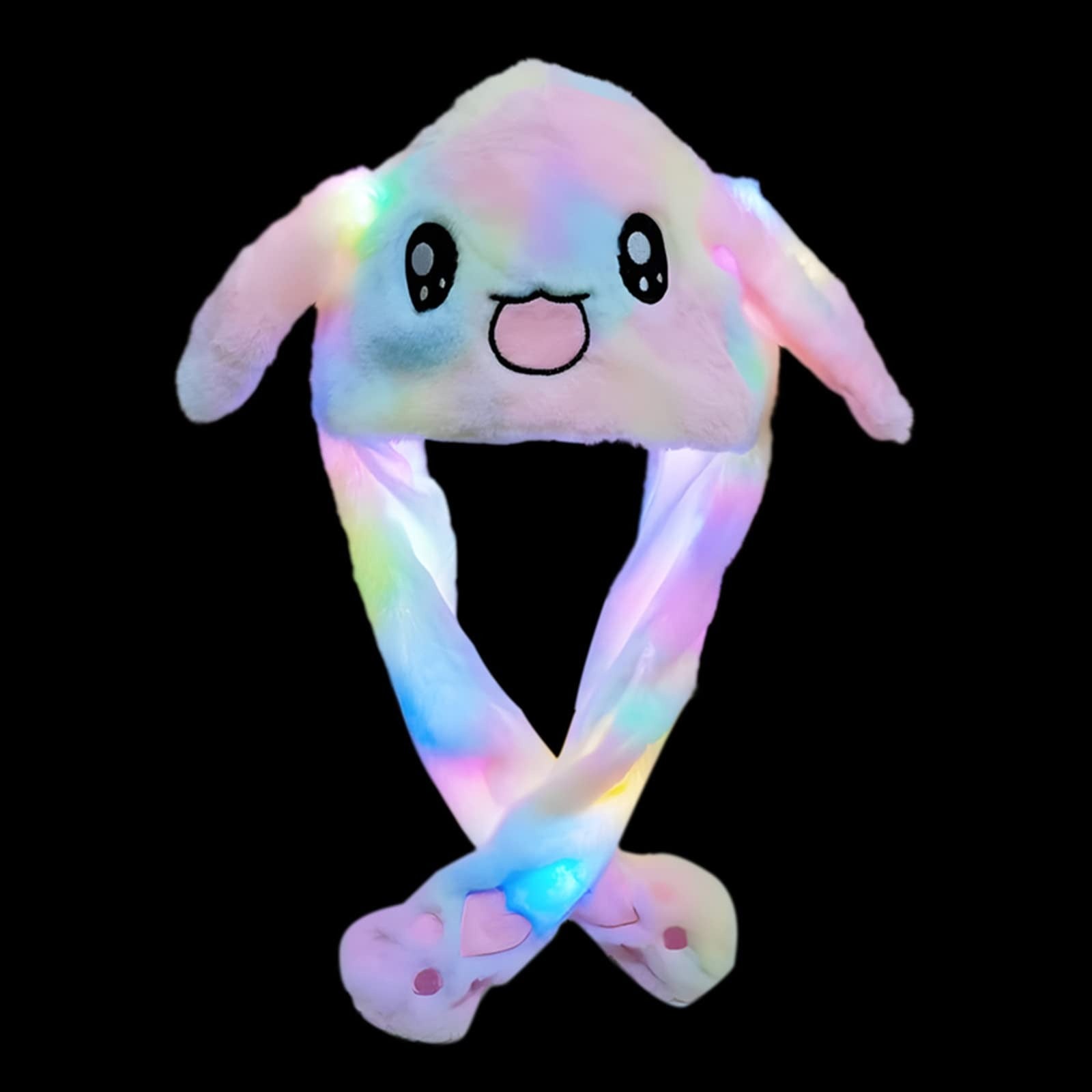Bunny Caps: Winter Plush Ear Muffs & Ear Warmers with LED Lights (Random Colour)