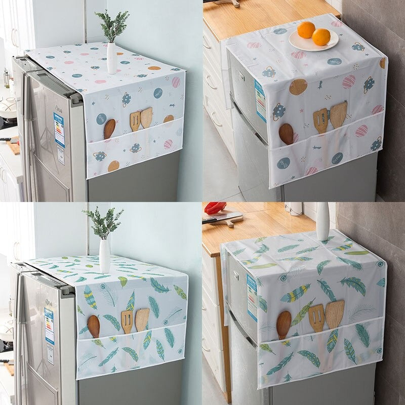 Anti-dust Waterproof Oil-proof Fridge Cover | Protective Refrigerator Top Cover | Random Design