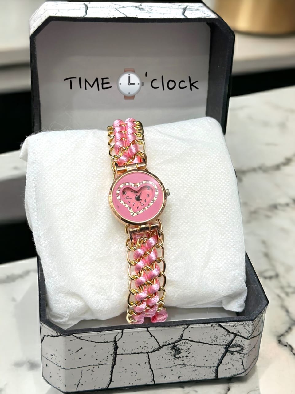 Heart Shape Bracelet Analog Watch For Girls Braided Rope Chain Strap Quartz Ladies Creative Fashion Watch